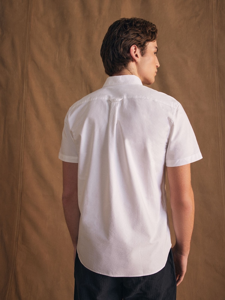 Lacoste Short Sleeve Oxford 100% Cotton Shirt - Image 3 of 6