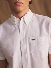 Lacoste Short Sleeve Oxford 100% Cotton Shirt - Image 4 of 6
