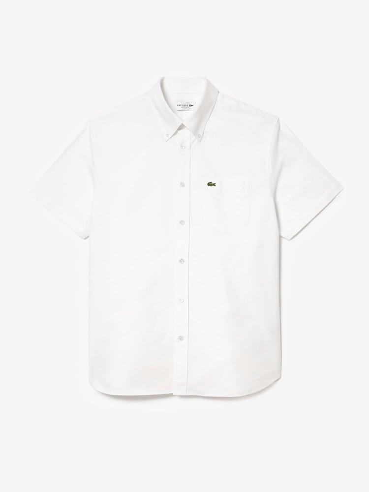 Lacoste Short Sleeve Oxford 100% Cotton Shirt - Image 5 of 6