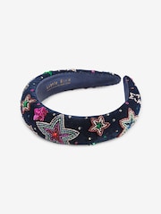Little Bird by Jools Oliver Navy Velvet Navy With Beaded Star Headband - Image 1 of 1