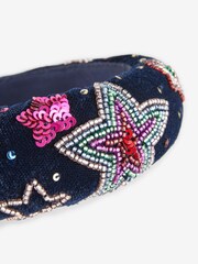 Little Bird by Jools Oliver Navy Velvet Navy With Beaded Star Headband - Image 2 of 6