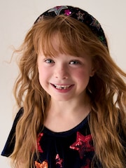 Little Bird by Jools Oliver Navy Velvet Navy With Beaded Star Headband - Image 4 of 6