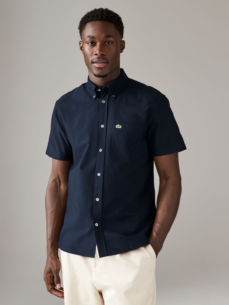 Lacoste Short Sleeve Oxford 100% Cotton Shirt - Image 1 of 4