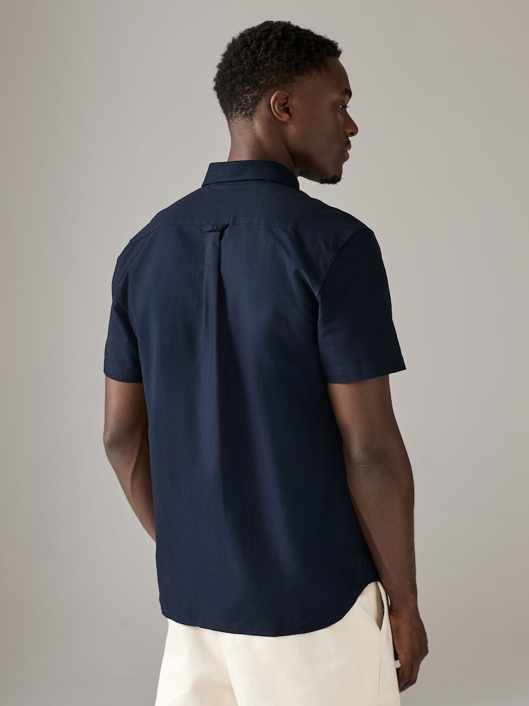Lacoste Short Sleeve Oxford 100% Cotton Shirt - Image 2 of 4