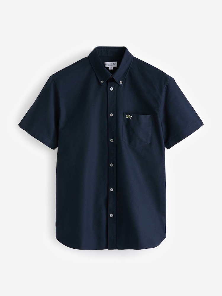 Lacoste Short Sleeve Oxford 100% Cotton Shirt - Image 4 of 4