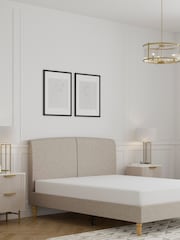 Tweedy Plain Mid Natural Hove Upholstered Bed Frame - Image 2 of 7