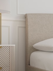 Tweedy Plain Mid Natural Hove Upholstered Bed Frame - Image 3 of 7