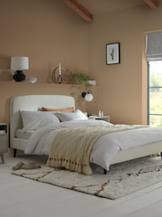 Natural Oyster Casual Boucle Matson Upholstered Bed Frame - Image 1 of 14