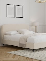 Natural Oyster Casual Boucle Matson Upholstered Bed Frame - Image 10 of 14