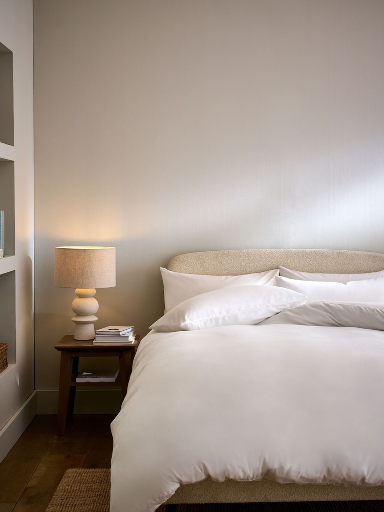 Natural Oyster Casual Boucle Matson Wooden Bed Frame - Image 9 of 9