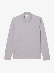 Lacoste Grey Originals 100% Cotton Long Sleeve L1212 Polo Shirt - Image 6 of 6