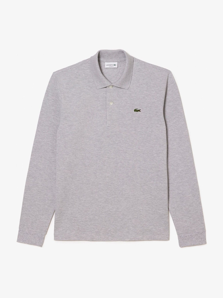 Lacoste Grey Originals 100% Cotton Long Sleeve L1212 Polo Shirt - Image 6 of 6 Lacoste Grey Originals 100% Cotton Long Sleeve L1212 Polo Shirt - Image 6 of 6