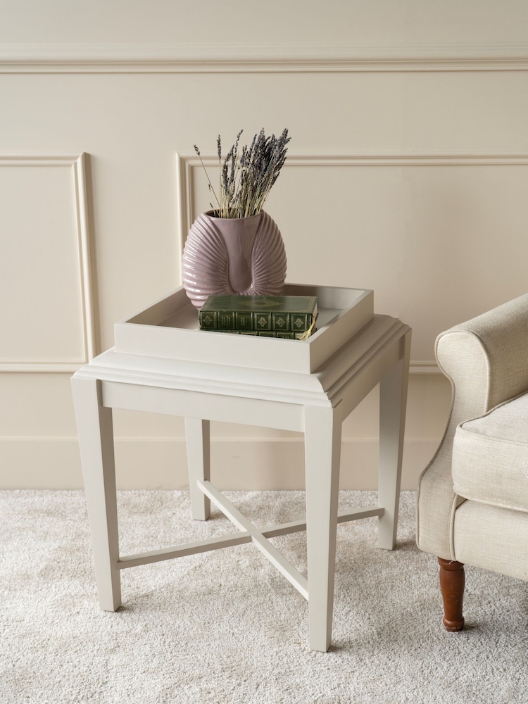 Laura Ashley Dove Grey Northall Side Table - Image 1 of 6 Laura Ashley Dove Grey Northall Side Table - Image 1 of 6