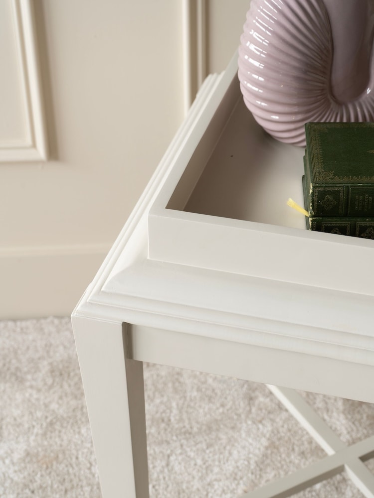 Laura Ashley Dove Grey Northall Side Table - Image 2 of 6 Laura Ashley Dove Grey Northall Side Table - Image 2 of 6