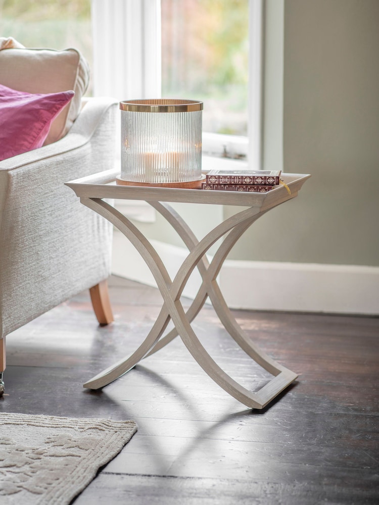 Laura Ashley Grey Alderby Side Table - Image 1 of 6
