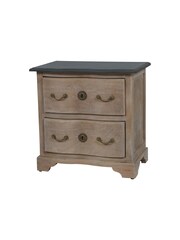 Laura Ashley Natural Wood Swannington 2 Drawer Bedside Table - Image 2 of 6