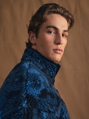 Lacoste Blue Printed Zip Through Fleece - Image 6 of 11