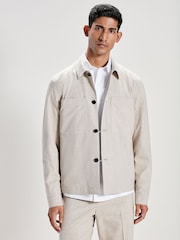 Stone Natural Regular Fit Motionflex Shacket - Image 1 of 5