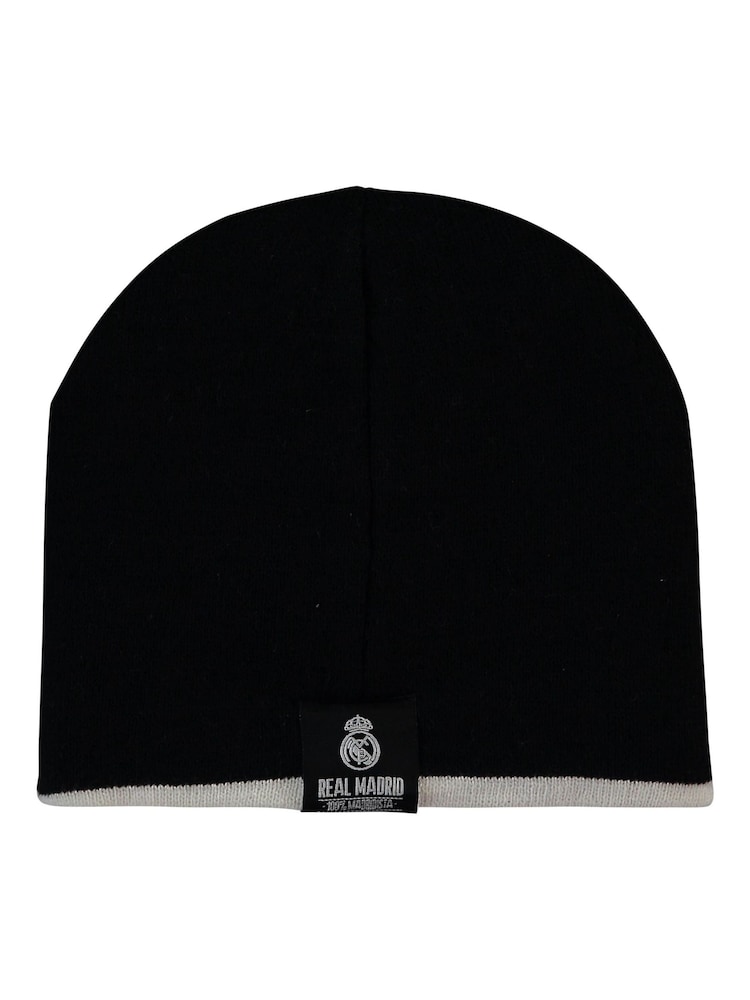 adidas Grey/Black Real Madrid Reversible Winter Knit Hat - Image 2 of 4