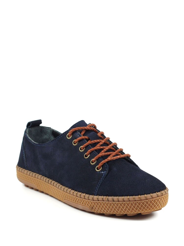 Buy Lunar Blue Lazy Dogz Salvador Navy Suede Shoes from Next Oman