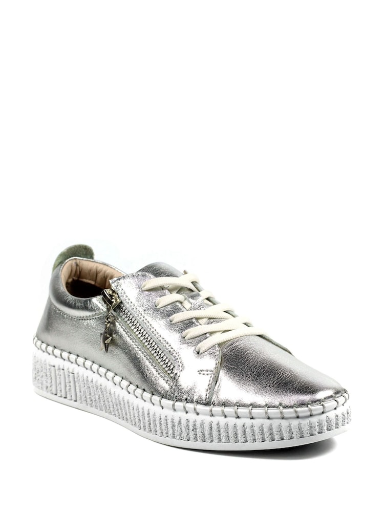 Lunar Aria Silver Lea. Trainers - Image 2 of 6