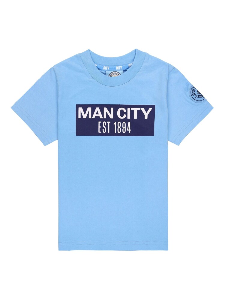 Fanatics Kids Blue Manchester City Graphic 100% Cotton T-Shirt - Image 2 of 3 Fanatics Kids Blue Manchester City Graphic 100% Cotton T-Shirt - Image 2 of 3