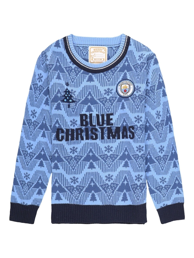 Fanatics Manchester City Retro Christmas Jumper - Image 1 of 1