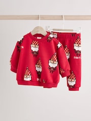 Red Santa Baby Christmas Cosy Sweatshirt and Joggers Set (0mths-2yrs) - Image 1 of 15