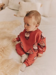 Red Santa Baby Christmas Cosy Sweatshirt and Joggers Set (0mths-2yrs) - Image 2 of 15
