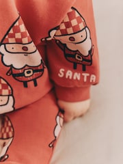 Red Santa Baby Christmas Cosy Sweatshirt and Joggers Set (0mths-2yrs) - Image 6 of 15