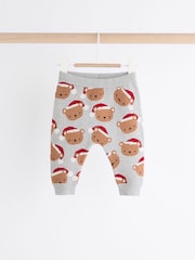 Grey Bear Christmas Knitted Jumper and Leggings Baby Set (0mths-2yrs) - Image 10 of 15