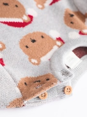 Grey Bear Christmas Knitted Jumper and Leggings Baby Set (0mths-2yrs) - Image 14 of 15