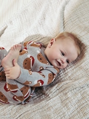 Grey Bear Christmas Knitted Jumper and Leggings Baby Set (0mths-2yrs) - Image 4 of 15