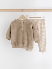 Neutral Bear Baby Cosy Fleece 100% Cotton Top and Leggings Set (0mths-2yrs) - Image 2 of 9
