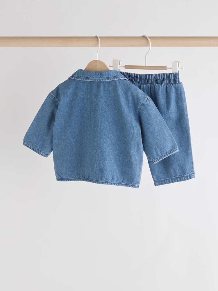 Denim azul - Baby 100% Cotton Jacket and Trousers Set (0mths-2yrs) - Imagen 2 de 14