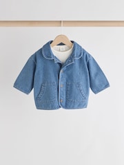 Denim azul - Baby 100% Cotton Jacket and Trousers Set (0mths-2yrs) - Imagen 3 de 14