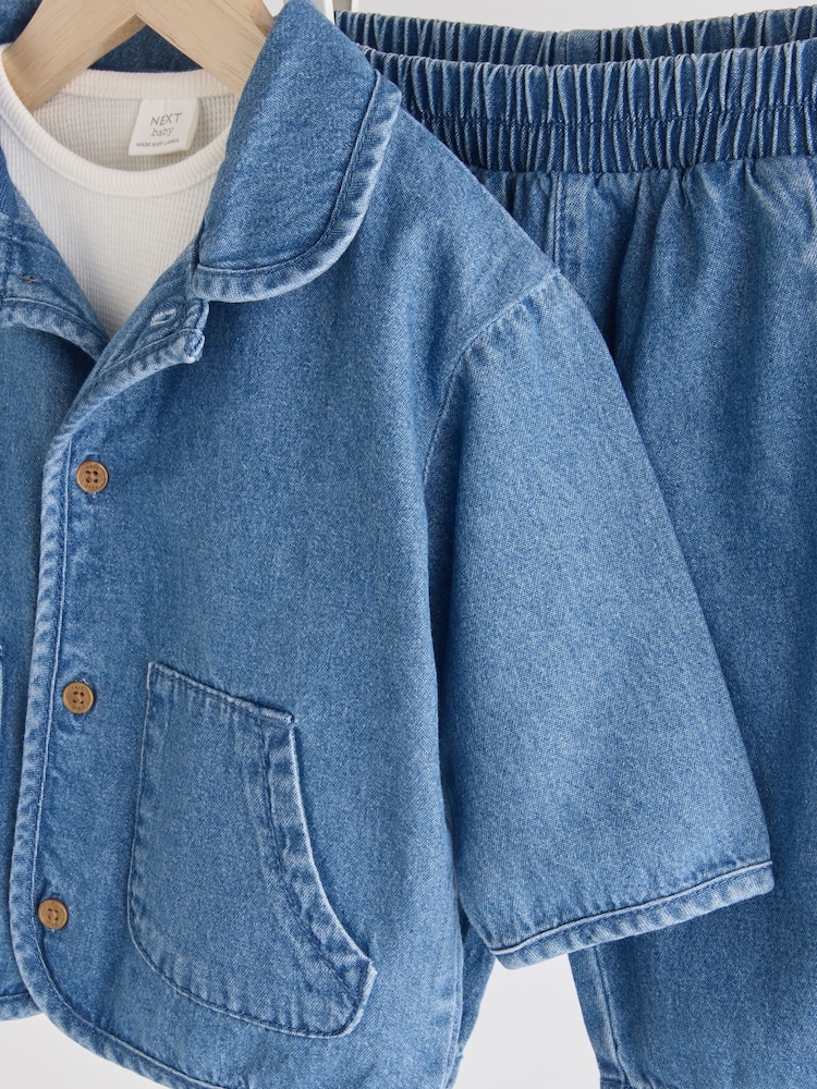 Blue Denim Baby 100% Cotton Jacket and Trousers Set (0mths-2yrs) - Image 7 of 14