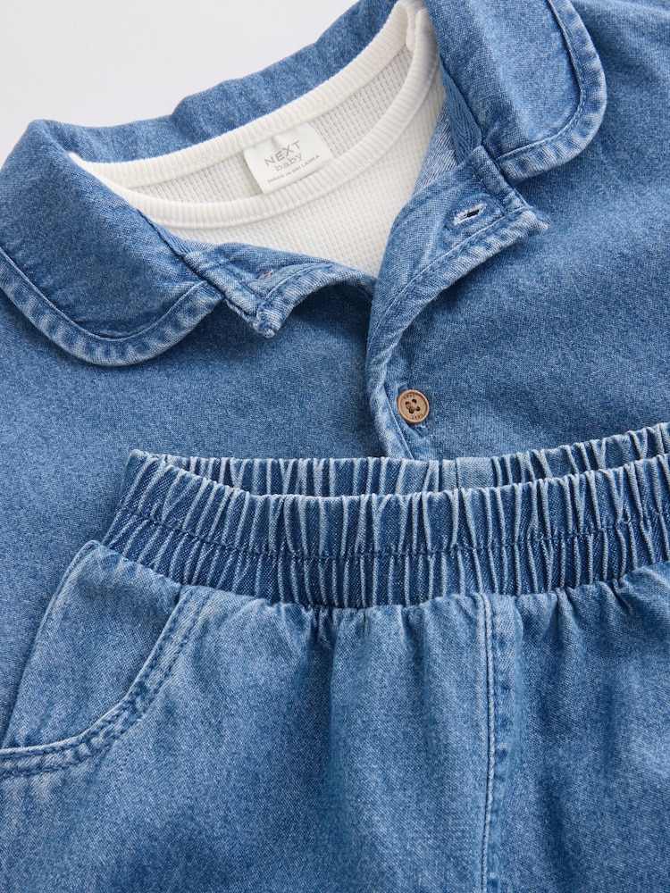 Blue Denim Baby 100% Cotton Jacket and Trousers Set (0mths-2yrs) - Image 8 of 14