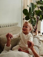 Crema - Pelele envolvente de punto para bebé (0 meses-2 años) - Imagen 2 de 9