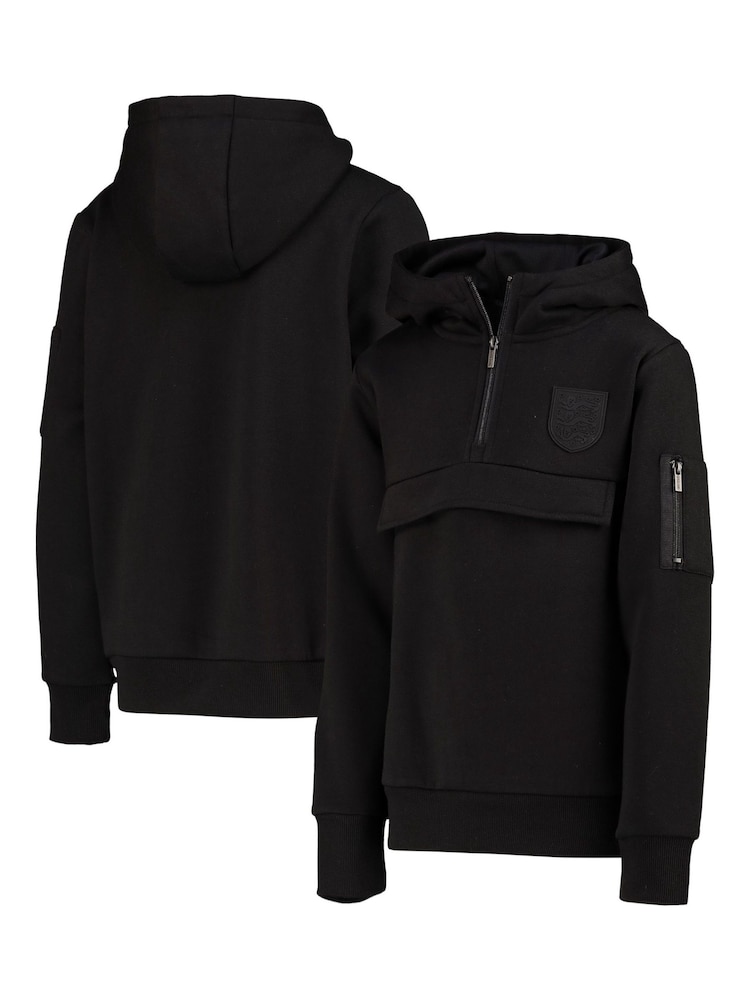 Fanatics Kids England Tonal 1/4 Zip Black Hoodie - Image 1 of 3