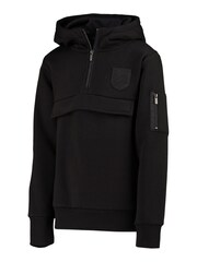 Fanatics Kids England Tonal 1/4 Zip Black Hoodie - Image 2 of 3