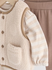 Neutral Cub Baby Borg 100% Cotton Gilet Set (0mths-3yrs) - Image 13 of 13
