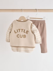 Neutral Cub Baby Borg 100% Cotton Gilet Set (0mths-3yrs) - Image 2 of 13