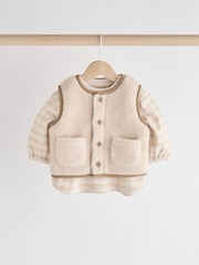 Neutral Cub Baby Borg 100% Cotton Gilet Set (0mths-3yrs) - Image 3 of 13