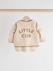 Neutral Cub Baby Borg 100% Cotton Gilet Set (0mths-3yrs) - Image 4 of 13