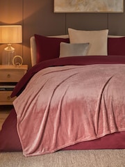 Blush Pink Plush Fleece Throw - Image 1 of 4