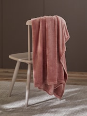 Blush Pink Plush Fleece Throw - Image 2 of 4