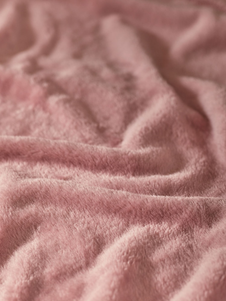 Blush Pink Plush Fleece Throw - Image 4 of 4