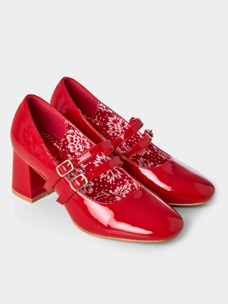 Joe Browns Red Twin Strap Mary Jane Heels - Image 1 of 4