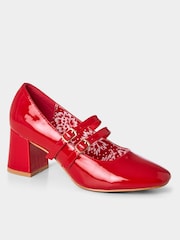 Joe Browns Red Twin Strap Mary Jane Heels - Image 3 of 4